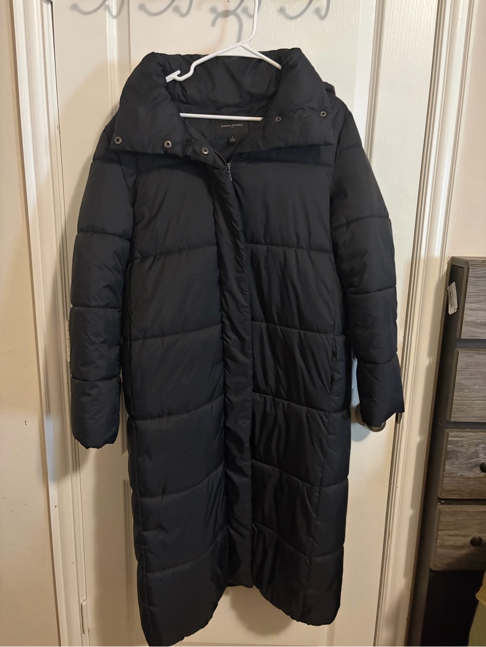 Banana Republic Water-Resistant Long Hooded Puffer Coat